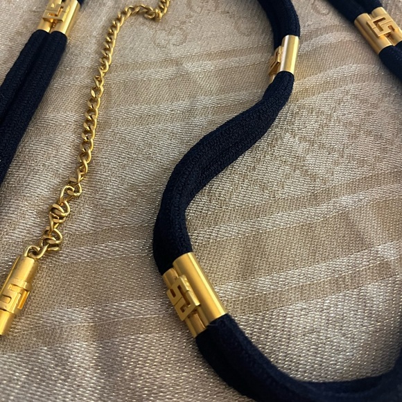 St. John Navy Rope & Gold Logo Chain Belt - 42” - Picture 4 of 5